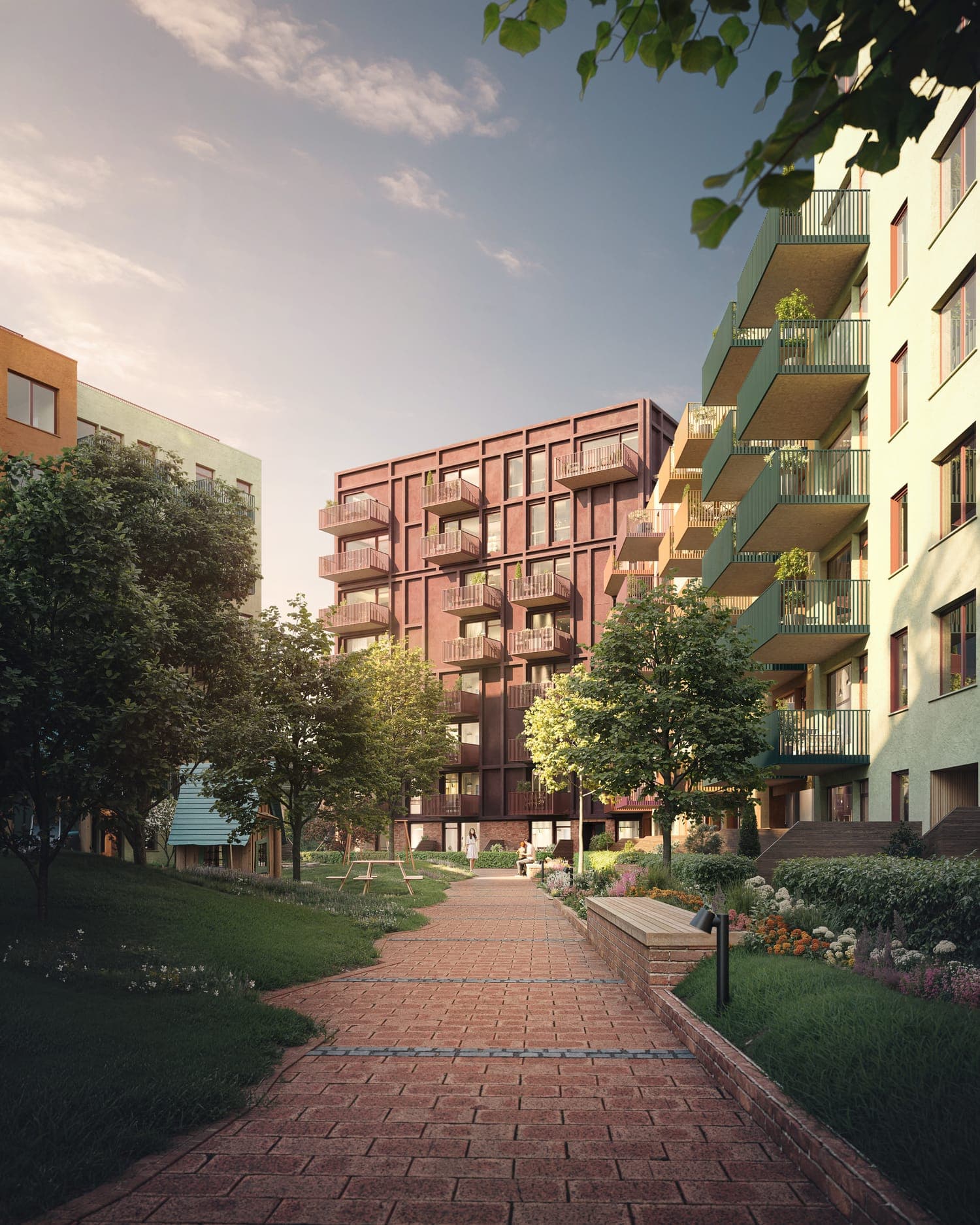 Bygg B5 i Løkkaparken har syd-vestvendt orientering