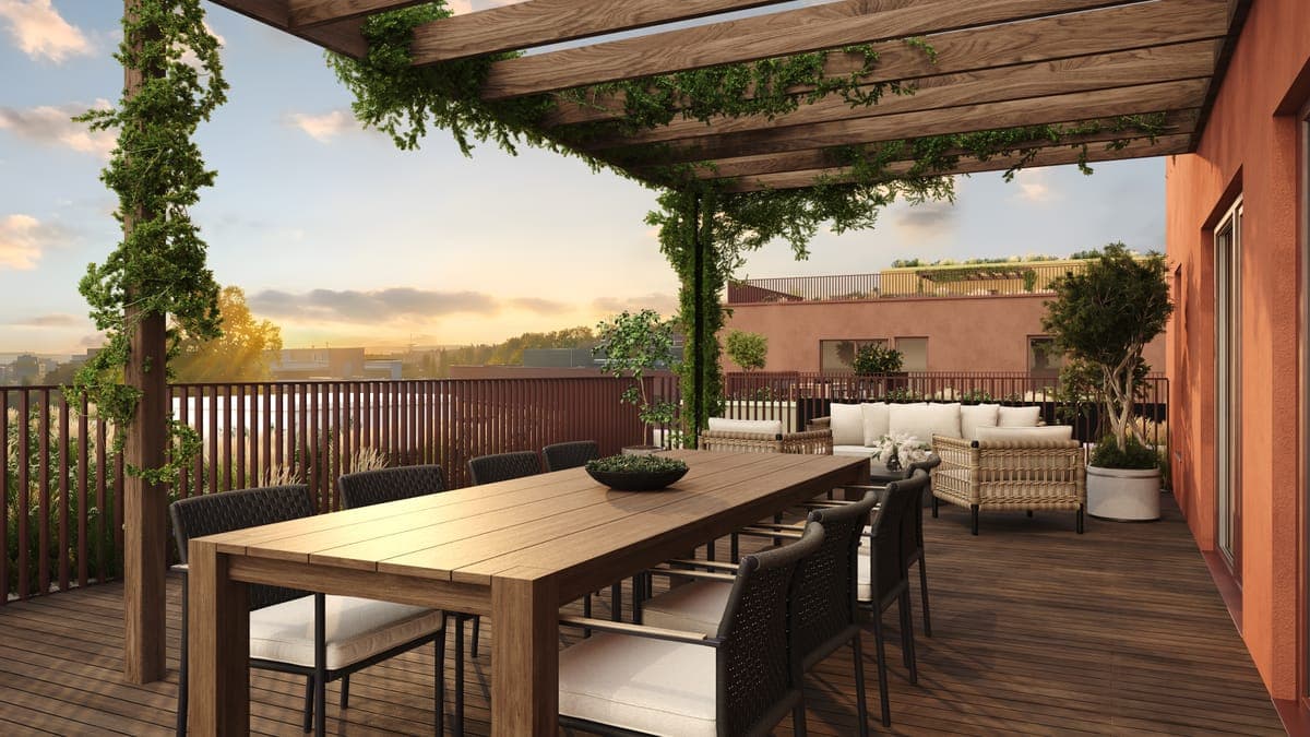 Flotte toppleiligheter med privat takterrasse
